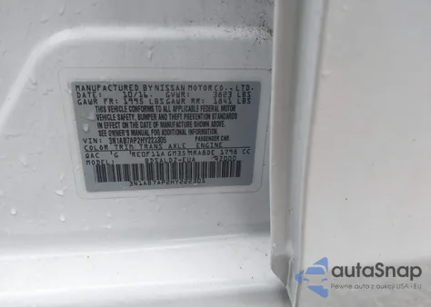 2017 Nissan Sentra Sv z USA, uszkodzony, nr VIN 3N1AB7AP2HY222305